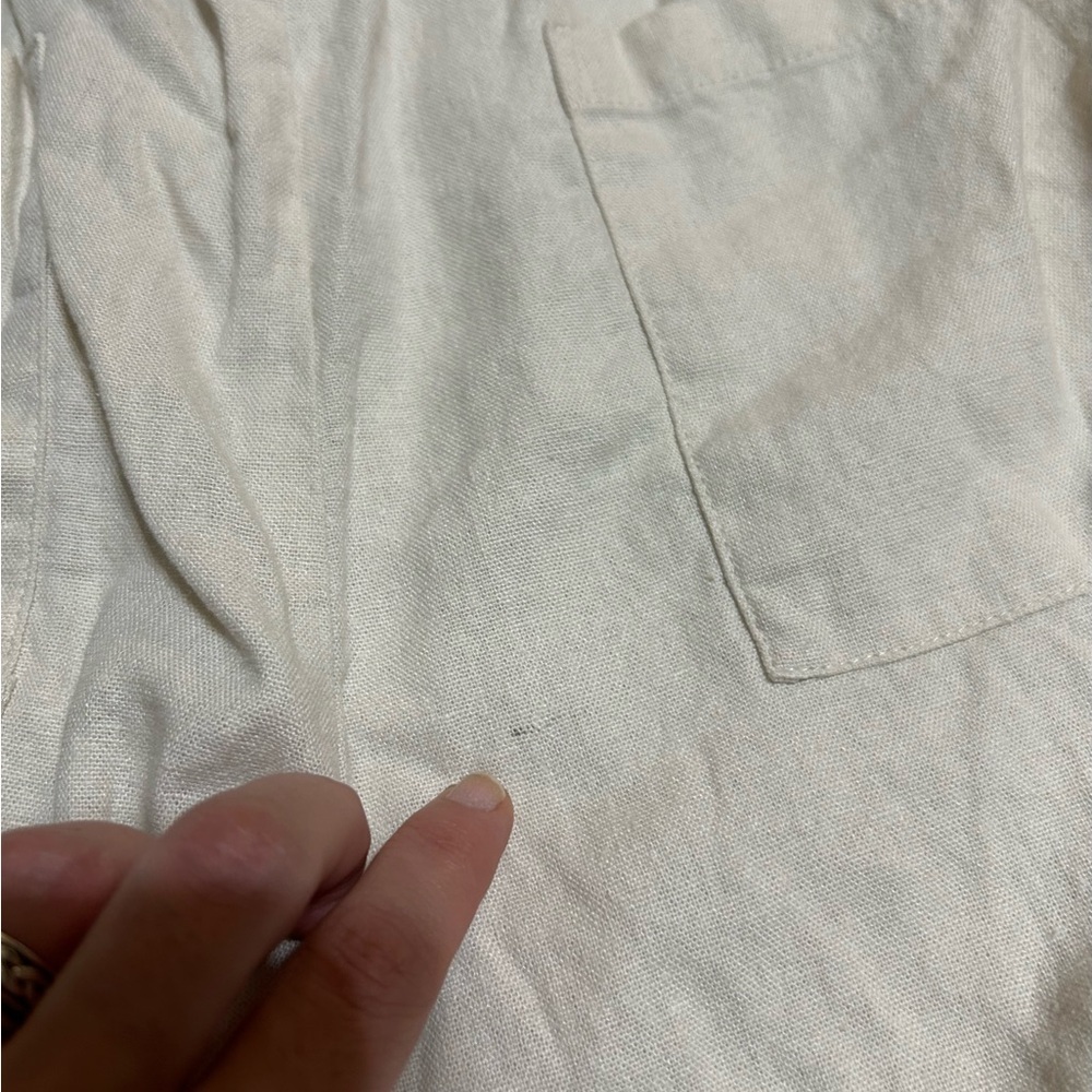 Joie Wide Leg Cropped Pants Linen Blend Cream Colored Size Small - Picture 10 of 11